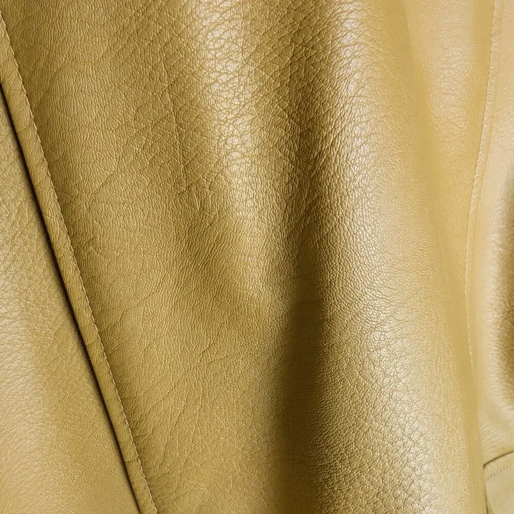 Elizabeth and James mustard yellow faux leather vegan moto jacket size Lg NWT - Picture 7 of 7